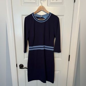 Draper James. Dark blue dress, light blue trim, size 8 New, never worn, no tags